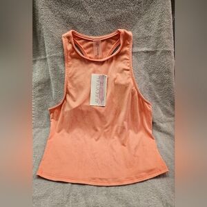 As Revival NWT Size L Yoga Workout Sleeveless T-back Stretchy Tank Peach Color